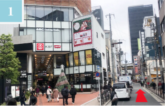 阪急茶屋町口を出てNU茶屋町の右手を直進